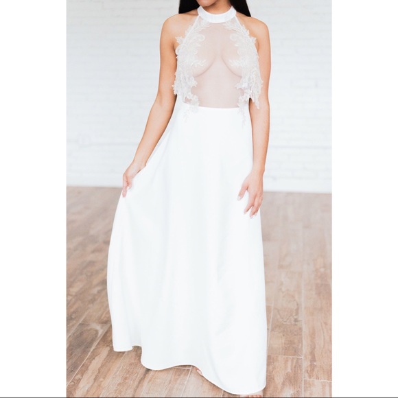 Halter Wedding Dress - Picture 3 of 4